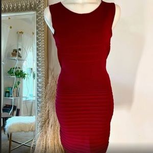 Maroon Medium Knitted dress
